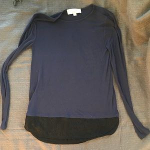 Ann Taylor Loft Cute Navy/Black Top Size XS